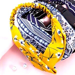 Yellow Floral Wrap Headband